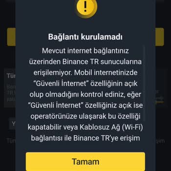 Binance Ag Hatası Veriyor