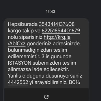 Aras Kargo Evede Olmana Rağmen Şubeden Almamı İstediğiniz Kargo