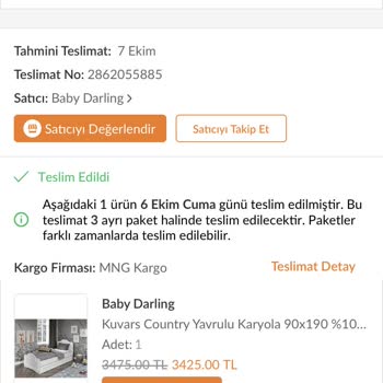Baby Darling Kırık Ve Eksik Teslimat