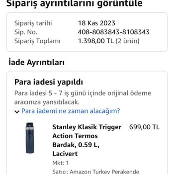 Amazon, Siparişimi İade Etmediğim Halde İade Etmişim Gibi Göstermesi