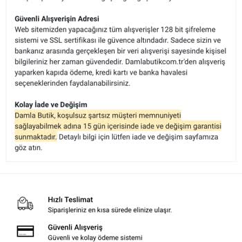 Damla Butik Renk Değişimi İçin Şikayet