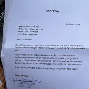 Puma Marka Ayakkabı Firması Ürününün Arkasında Durmayan Bir Firma