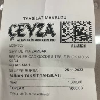 Çeyza Alışveriş Merkezi Ürünü Teslim Etmiyorlar.