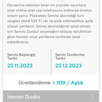 İstemeden Başlatılan Playweez Aboneliği Ve Fatura Şikayeti
