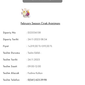 Taze Çiçek (tazecicek.com) Teslim Edilmeyen Siparişim