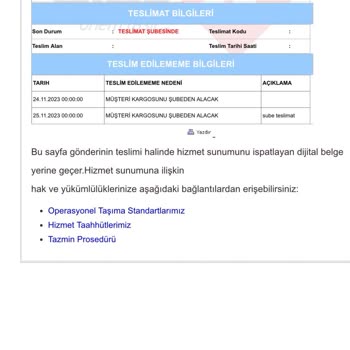 Aras Kargo Teslimatı Kabusu
