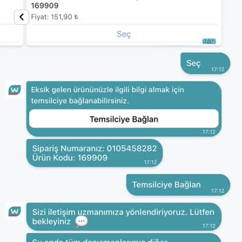 Watsons Siparişimde Eksik Ürün Geldi