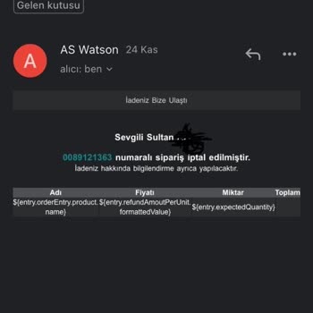 Watsons İadesi Onaylanan Hasarlı Kusurlu Teslimatın Eksik Ödemesi