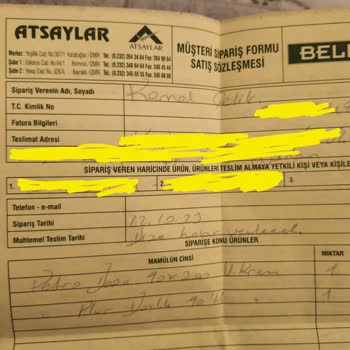 Bellona Bayraklı Atsaylar Şubesi Geç Ve De Eksik Teslimat Yapıyor.
