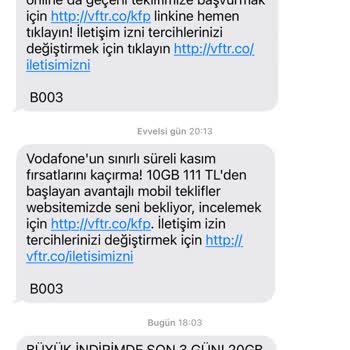 Vodafone Mesaj İstemiyorum Listeden Beni Çıkartın