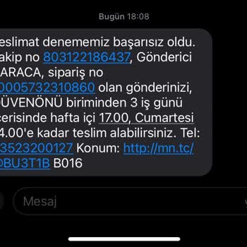 Kayseri MNG Kargo Düvenönü Şubesi Evde Olduğum Halde Kargomu Getirmedi