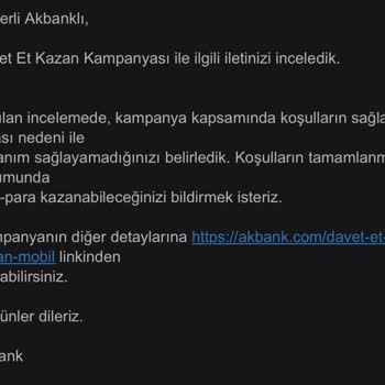 Akbank Çip ParaPuan Hesabıma Aktarmadılar