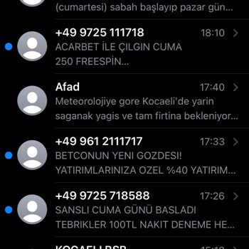 Vodafone Sürekli Gelen Casino Mesajları