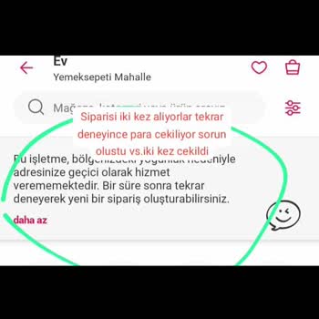 Yemeksepeti Mahalle Para Çekildi Sipariş Yok Yemek Sepeti