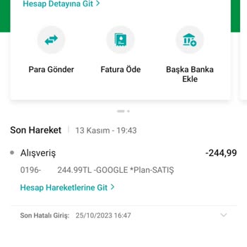 Google Play Banka Kartımda Kesilen Para