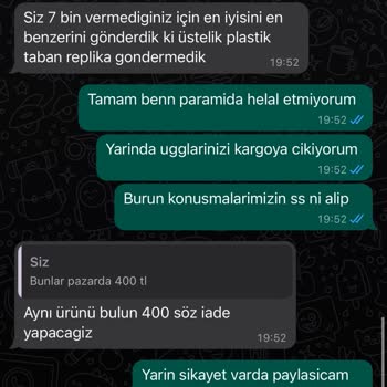 Zeyrek Global Lojistik Görsellerdeki Üründen Farklı Ürün Gönderimi