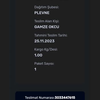 Aras Kargo Plevne Şubesi Kargo Teslim Etmiyor .