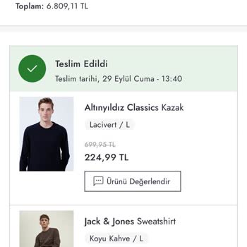 Boyner Ürün Teslim Edilmedi