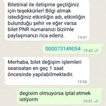 Biletinial.com Bilet İptal Ve Değişim