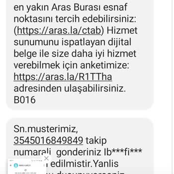 Aras Kargo Kargo Başkasına Teslim Edildi