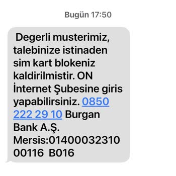 Burganbank Onmobil Sim Kart Bloke Kaldırma Mesaj Gelmiyor Acil Yardım