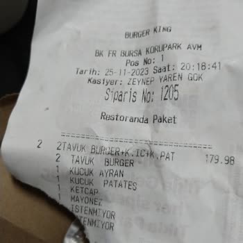 Burger King Eksik İçerik Hamburgerler Eksik