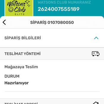 Watsons Mağazaya Teslimat Gecikmesi