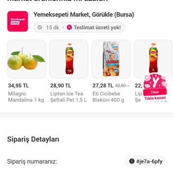 Yemeksepeti Yemek Siparişim Eksik, Hatalı Ve Soğuk Geldi.