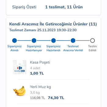 Carrefour SA Ekşi Sipariş 2 Kilo Portakalın Getirmediler