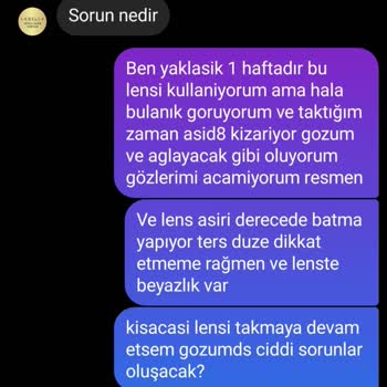 Labella Lens Lens Batma Ve Yanma Yapıyor. Sorunumla İlgilenmiyorlar, Cevap Alamadım