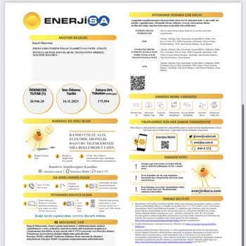 Enerjisa İstanbul Anadolu Yakası Elektrik Perakende Yanlış Yazılan Faturalar