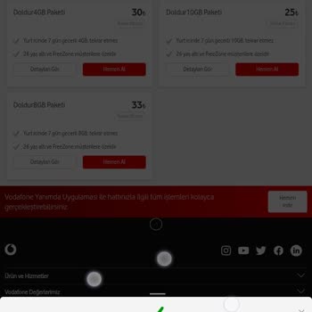 Vodafone Ek Paket Alma İşlemi