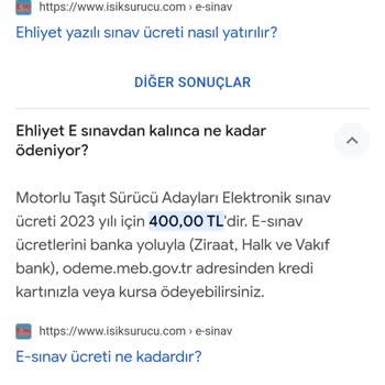 Milli Eğitim Bakanlığı (MEB) Ehliyet Sınav Ücreti
