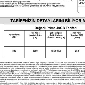 Türk Telekom Fazla Fatura Yansıtılması