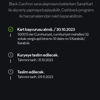 Papara Black Kartım Gelmiyor