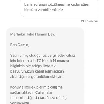 Hepsiburada Vergisiz Tablette Faturada T. C. No Yazmıyor