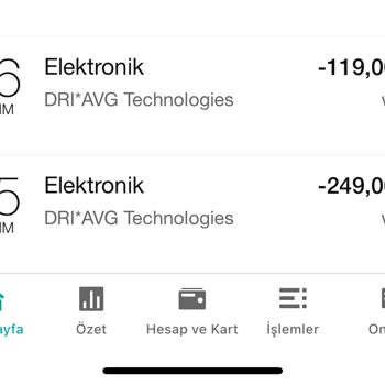 AVG Antivirüs DRİ-AVG Technologies Virüs Programı İznim Olmadan Hesaptan Para Çekti