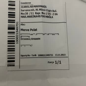 Jeanslab Siparişim Eksik Geldi