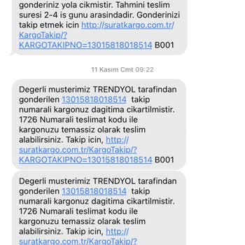 Trendyol Anlaşmalı Kargo Tarafından Yanlış Gönderim