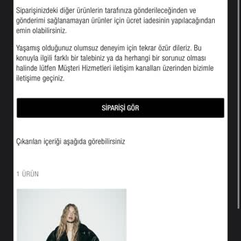 Zara Sipariş İptali (3gün Sonra)