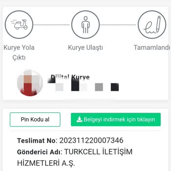 Dijital Kurye Ve Turkcell Kartı Teslim Edemiyor