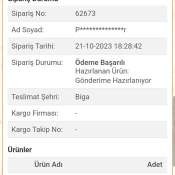 Nare Giyim Ürün İki Aydır Gelmedi