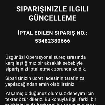 Zara 23 Kasım İndirimi Sipariş İptali