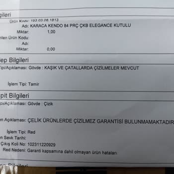 Karaca Züccaciye Kaşık Ve Çatallarımın Hepsi Çizildi. Çizik Garantisi Yokmuş!
