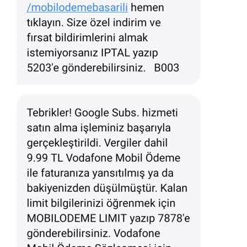 Vodafone Onayım Olmadan Google Subs İçin Faturama Ekledikçe Ekliyor