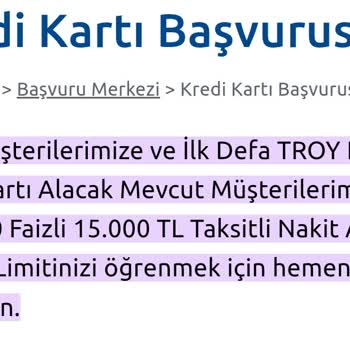 Yapı Kredi Bankası Troy Faizsiz Nakit Avans Kampanyasından Yararlanamıyorum