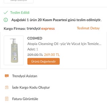 Cosmed Yanlış Ürün Gönderiyorlar