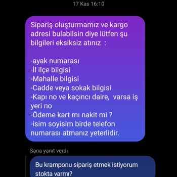 Kalyon Krampon (Instagram) Yanlış Ürün Teslimi Ve Değişim Sorunu!