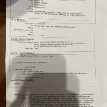 Karaca Züccaciye Karaca Hiç Kullanmadığımız Tencereyi Servis Kullanıp Pis Yollamış