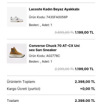 Lacoste Hatalı Ürün İade İşlemleri